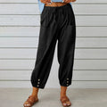🧵2026 New Women's Summer Cotton Linen Trousers Nine Minute Trousers🍃